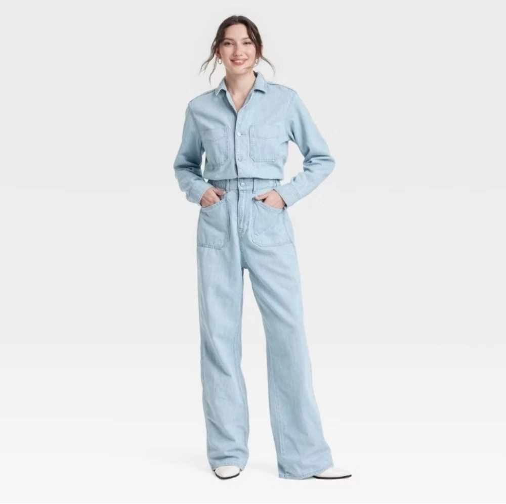 Universal Thread Light Blue Denim Jumpsuit